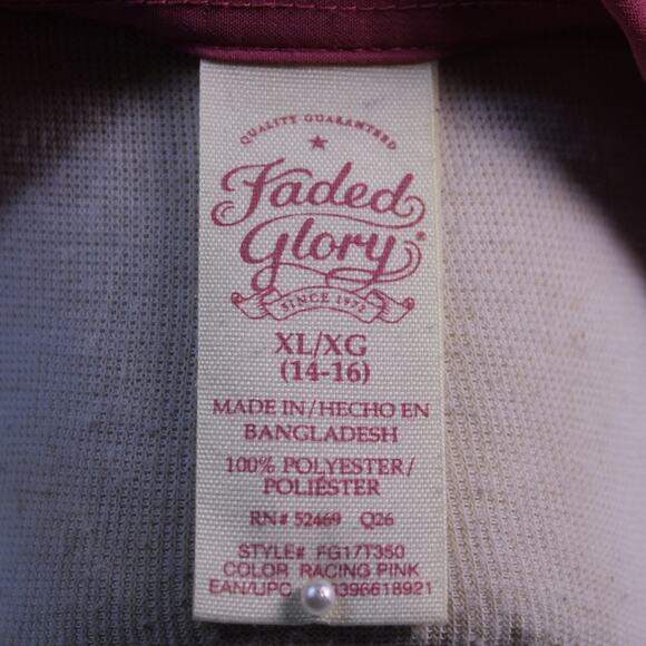 2/$12 Girl's Blouse button up Size XL (14/16) PINK - Picture 4 of 4